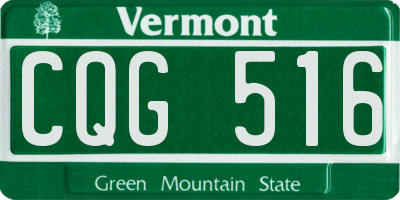 VT license plate CQG516