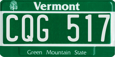 VT license plate CQG517