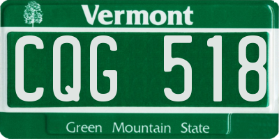VT license plate CQG518