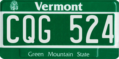 VT license plate CQG524