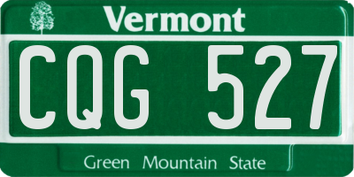 VT license plate CQG527