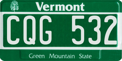 VT license plate CQG532