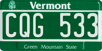 VT license plate CQG533