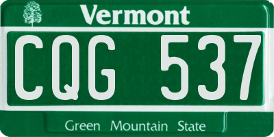 VT license plate CQG537