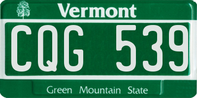 VT license plate CQG539