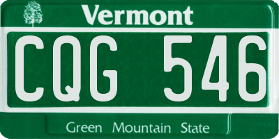 VT license plate CQG546