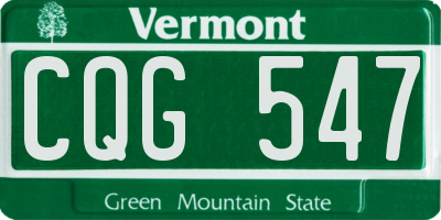 VT license plate CQG547