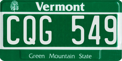 VT license plate CQG549