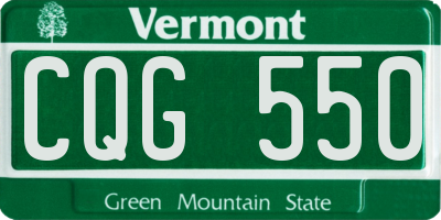 VT license plate CQG550