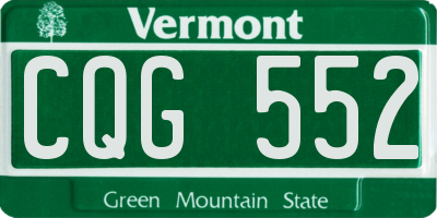VT license plate CQG552