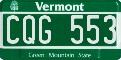 VT license plate CQG553