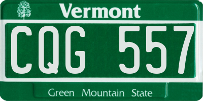 VT license plate CQG557
