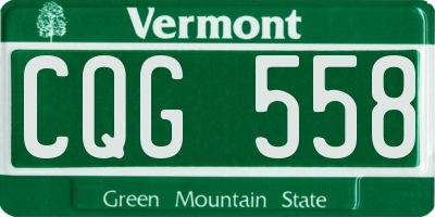 VT license plate CQG558