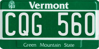 VT license plate CQG560