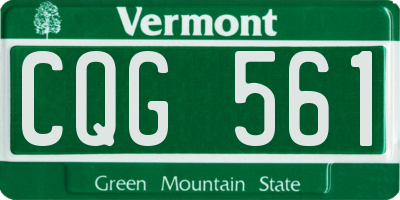 VT license plate CQG561