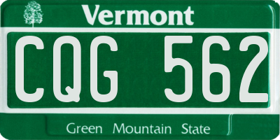 VT license plate CQG562