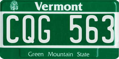 VT license plate CQG563