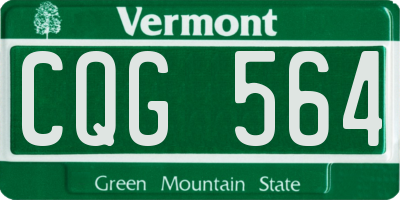 VT license plate CQG564
