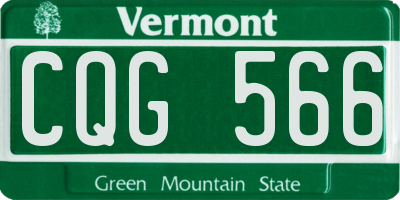 VT license plate CQG566