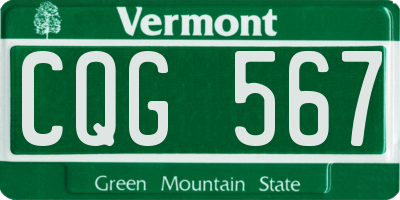 VT license plate CQG567