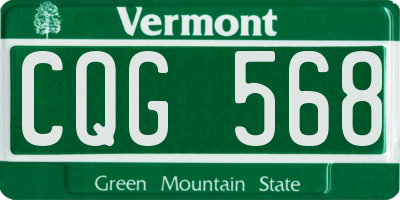 VT license plate CQG568