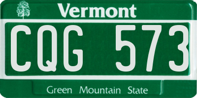 VT license plate CQG573