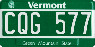 VT license plate CQG577