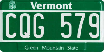 VT license plate CQG579