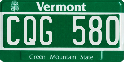 VT license plate CQG580