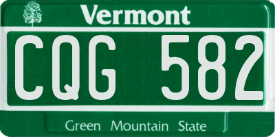 VT license plate CQG582