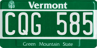 VT license plate CQG585