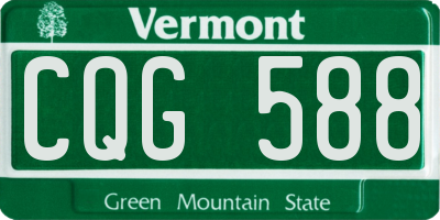 VT license plate CQG588