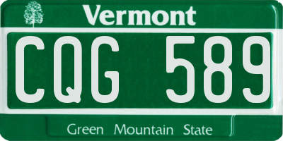 VT license plate CQG589