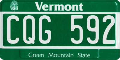 VT license plate CQG592
