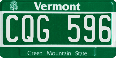 VT license plate CQG596