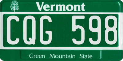 VT license plate CQG598