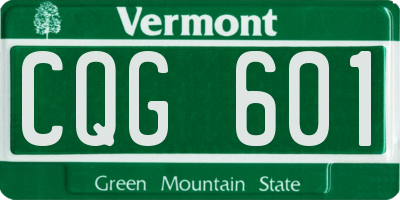 VT license plate CQG601