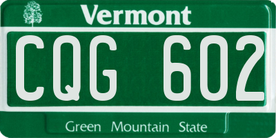 VT license plate CQG602