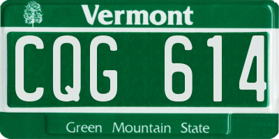 VT license plate CQG614