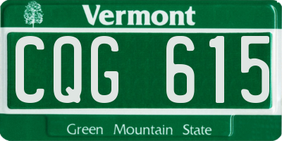 VT license plate CQG615