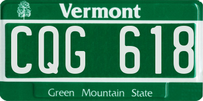 VT license plate CQG618