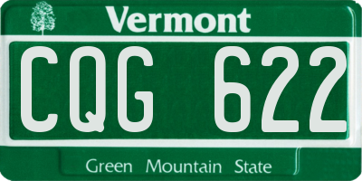 VT license plate CQG622