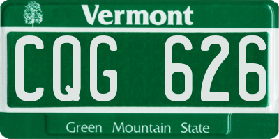 VT license plate CQG626