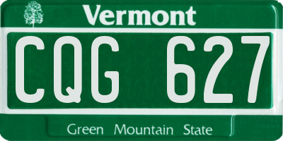 VT license plate CQG627