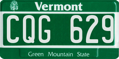 VT license plate CQG629