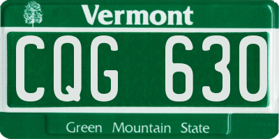 VT license plate CQG630