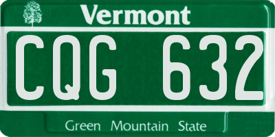 VT license plate CQG632