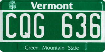 VT license plate CQG636