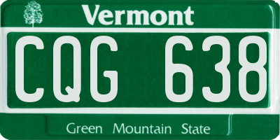 VT license plate CQG638