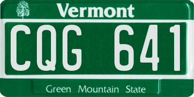 VT license plate CQG641